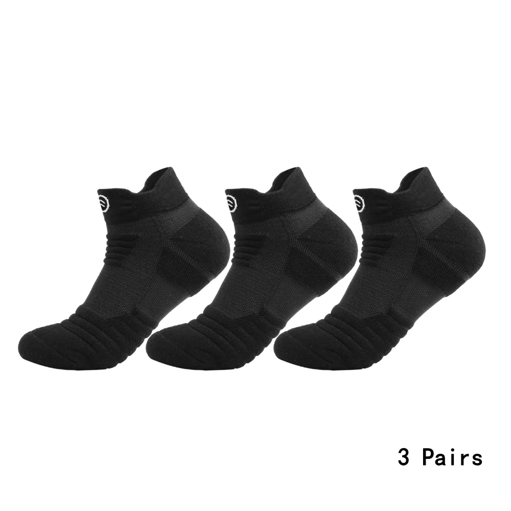 3 Pairs Breathable Mesh Athletic Terry Socks Cushioned Moisture-managing and Durable Reduces Foot for Running Hiking & Sports