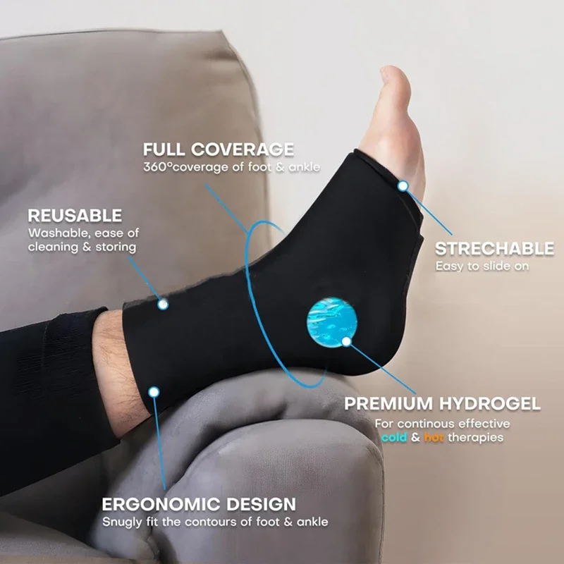 Paquete de hielo قابلة لإعادة الاستخدام الفقرة الفطائر، Teroterapia en frío y caliente، paquete de pies de Gel para aliviar el dolor de tobillo، ar