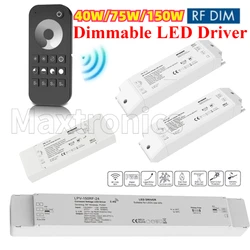 40W/75W/150W RF Dimmable LED Driver Remote Push-dim Power Supply LED Dimmer Lighting Transformer for LED Strip Lights DC12/24V