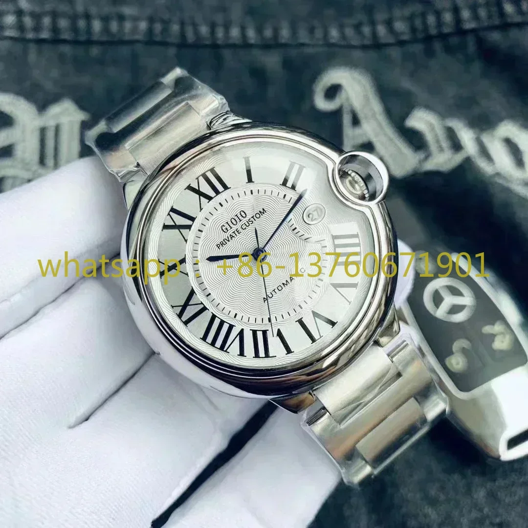 

Luxury Automatic Mechanical Mens Watch Sapphire Stainless Steel Gold Black Blue Leather White Rome Dial