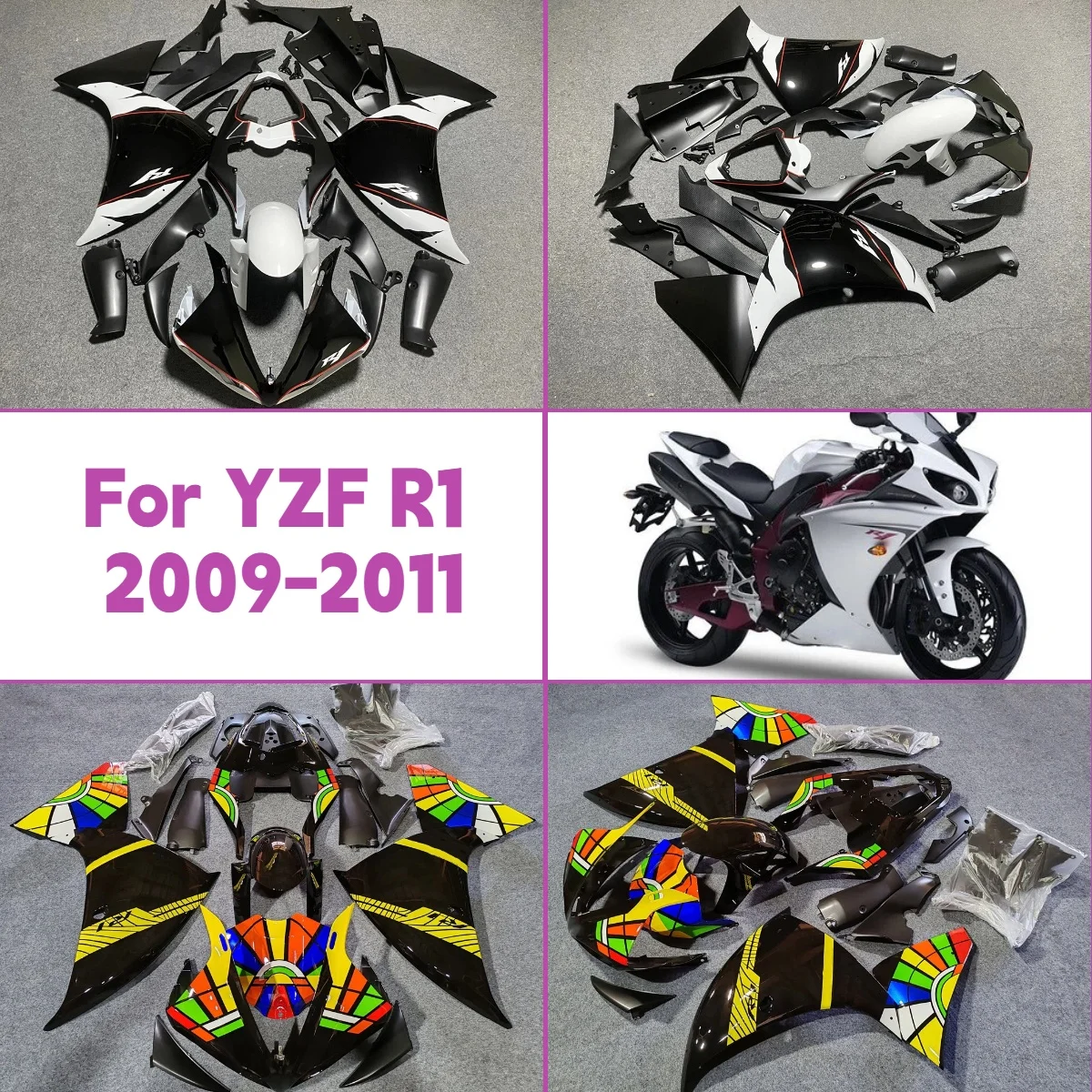 

For 2009 2010 2011 Yamaha YZF R1 Aftermarket Injection Molded Motorcycle Unique Design Fairings 09 10 11 YZF-R1 Fairing Kit