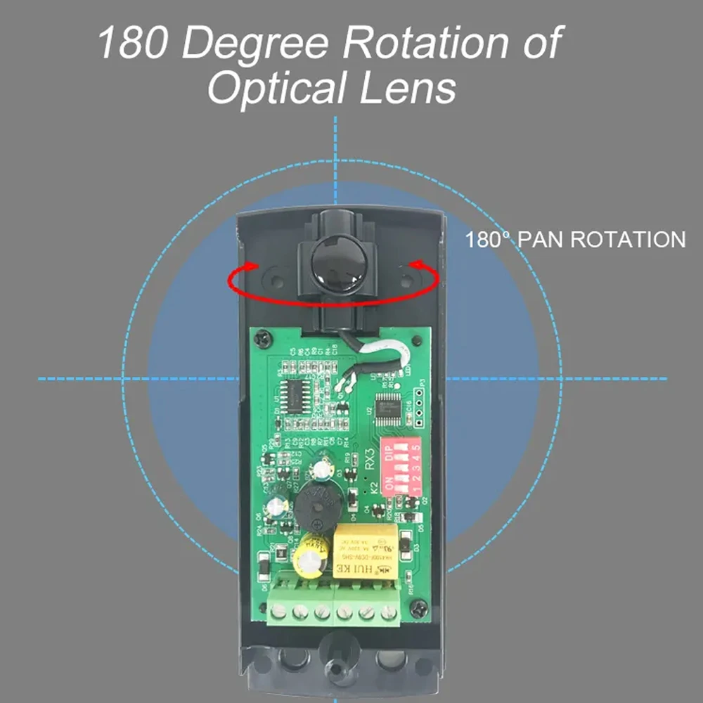 Imagem -05 - Sensor de Feixe de Fotocélula sem Fio ir 180 ° Revolve a Pilhas para Garagem Swing Portão Deslizante Abridor de Porta Sistema de Alarme 15m