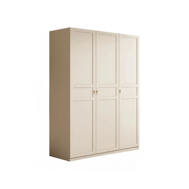 New wardrobe modern minimalist French cream style home bedroom cabinet finished wardrobe