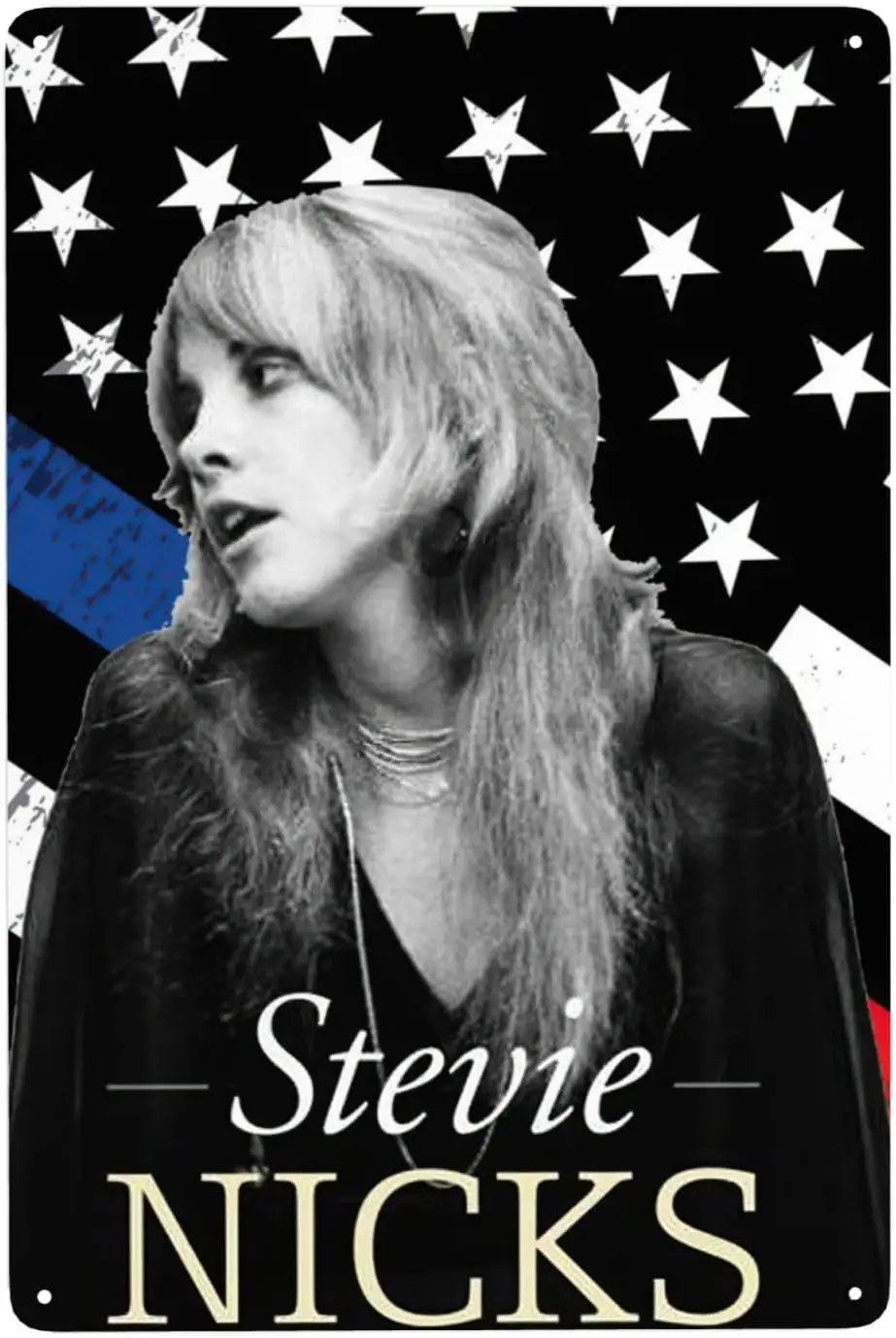 Stevie Rock Singer Nicks Metal Tin Sign Wall Art Metal Poster Garden Decor Outdoor Decorative Plaque Classic Garage Decoration P