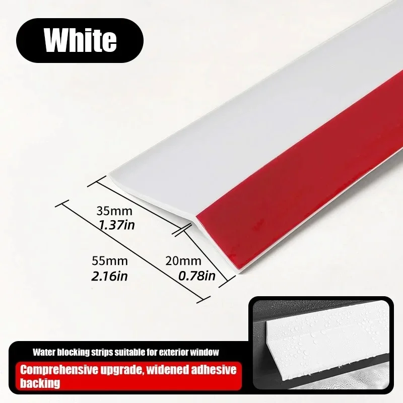 1/3meters Window Waterproof Sealing Strip Diversion Blocking Bars Rainwater Backflow Baffle Balcony Aluminum Window Drip Strip
