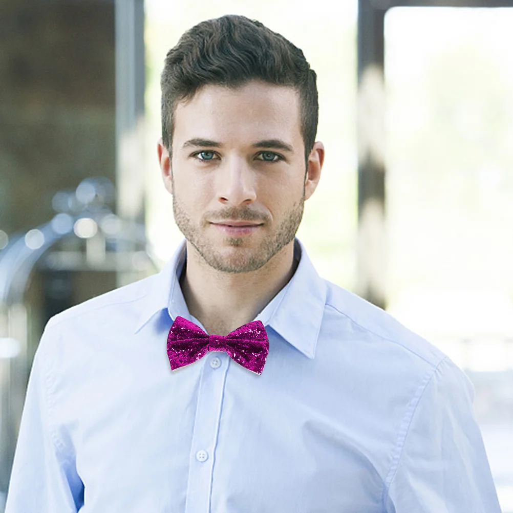 

2Pcs Pre-Tied Sequin Bow Ties Adjustable Sparkly Bowties for Men Women Special Occasions Sequin Tie Birthday Bows for Girls Hair