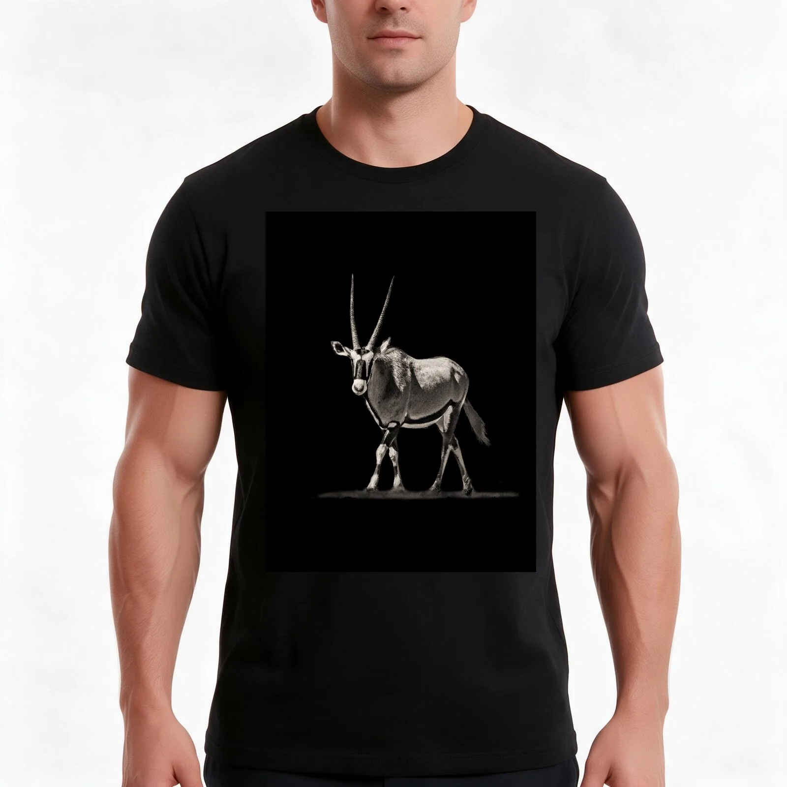 Oryx Antelope Full Figure for Oryx and Gemsbok Fans T-Shirt Summer Casual Cotton Tee Oversized Streetwear Tops 100% Cotton