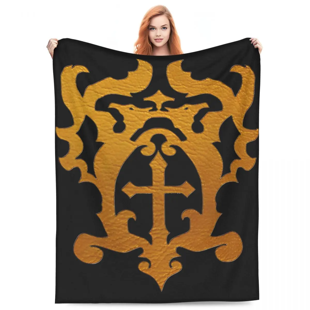 Belmont Crest Flannel Blanket Castlevania Funny Throw Blanket for Bed Sofa Couch Bedspread