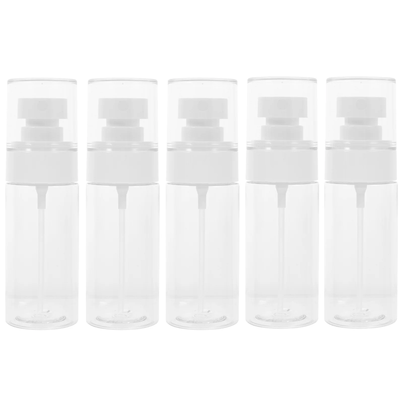 5 個の小さなスプレーボトルトラベルサイズのプラスチック製詰め替え容器エッセンシャルオイル用ミストスプレーボトルトラベルコンテナ