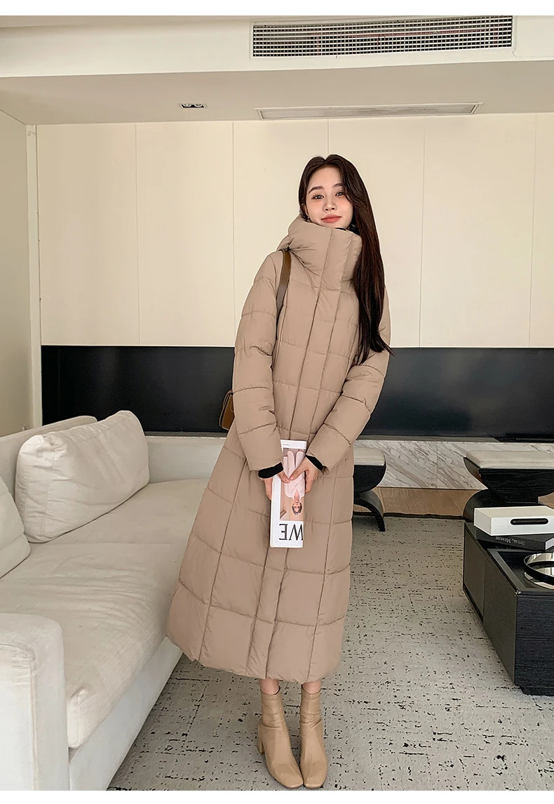 Winter Ladies Long Warm Down Jacket Big Size Puffer Outwears Thicken Hooded Down Coat Women Light Thin White Duck Jacket Parkas