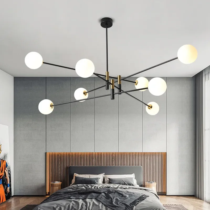 Nordic Modern Simple Living Room Chandelier 2024 New High End Atmospheric Magic Bean Home Ceiling Light Zhongshan Lamps