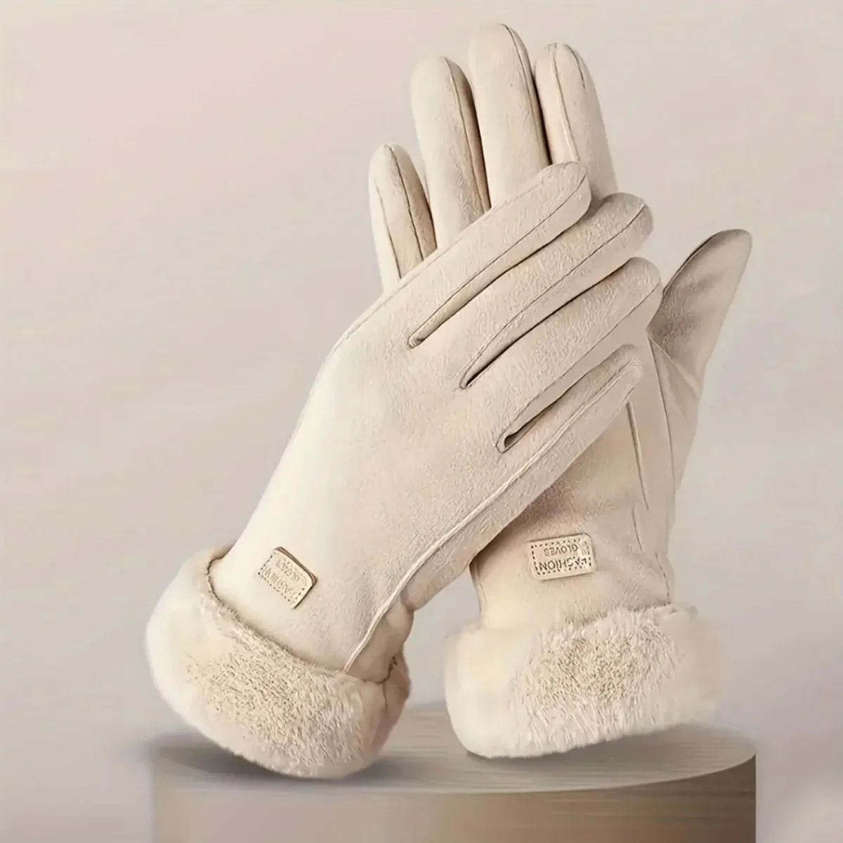 Comfortable multi-color touchscreen gloves with plush lining - providing thick and warm winter protection for outdoor leisure