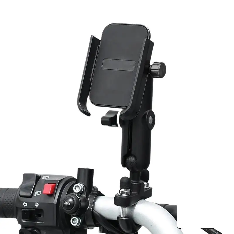 Adjustable Motorcycle Phone Holder One-Touch Lock Bike Phone Mount Fit 4.7-7 Inch Smartphones for Mountain Bike Cycling