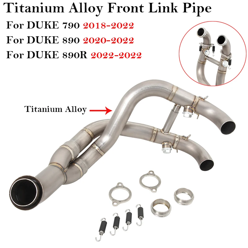 Titanium Alloy For DUKE 790 DUKE 890 890R 2018 - 2022 Motorcycle Exhaust Modified Escape Connector Front Link Pipe Muffler