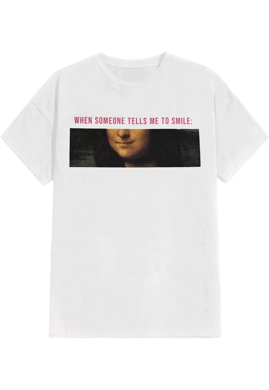 

Da Vinci Smile Mona White Graphic Printing Summer Luxury Brand Cotton Men's and Women's T-Shirts Short Sleeves Streetwear Trend