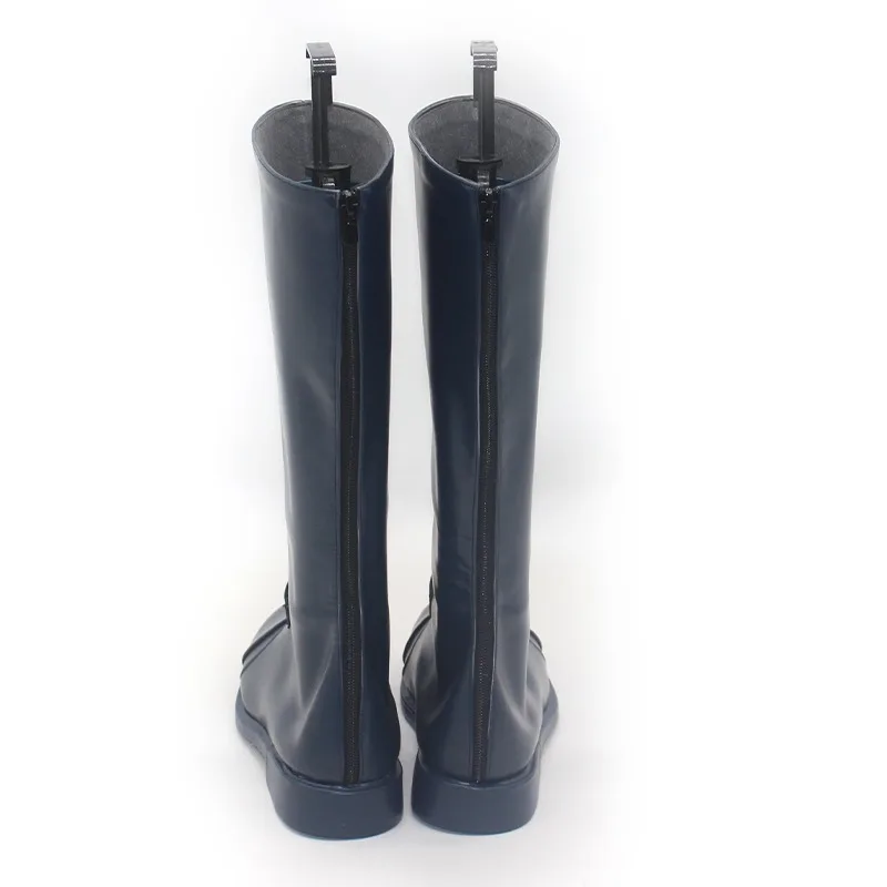 أحذية SilverAsh The Reignfrost التأثيرية أحذية سوداء اللون ملحقات فرسان اللعبة أحذية لعب الأدوار لحفلات الهالوين مصنوعة حسب الطلب