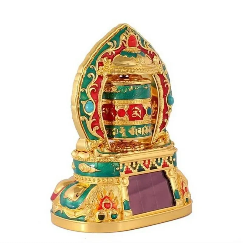Solar Energy Buddhist Opening Light Six Words Prayer Wheel Putting Decorations