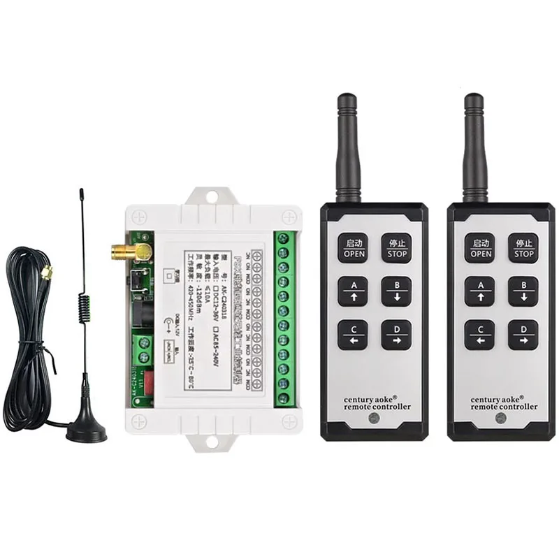 

DC 12 В 24 В 36 В 4CH FM беспроводной пульт дистанционного управления радиоприемник с 2000 м пультом дистанционного управления присосками антенна