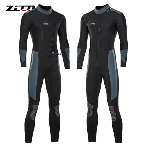 Traje de neopreno de 5mm de una pieza para hombre y mujer, traje de buceo de manga larga, pesca submarina, surf, traje de baño cálido, equipo