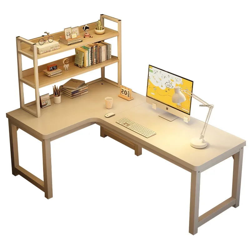 Corner Computer Desk, Desk, Household All-in-one Student Writing Desk, Bookshelf, Office Minimalist Office Desk New