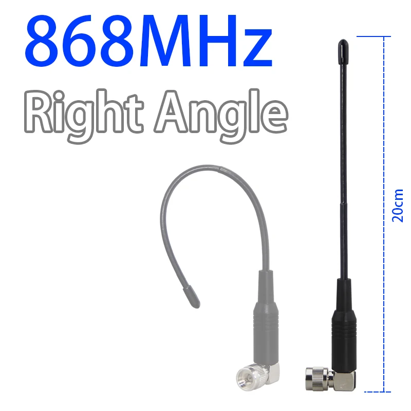 SMA Male Right Angle Connector LoRa 868MHz Antenna for 906MHz 915MHz Meshtastic Flexible Whip Antenna 90-Degree Elbow