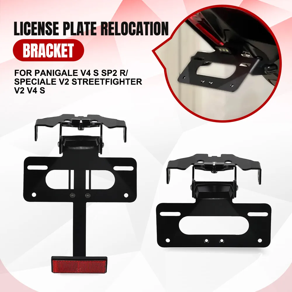 

Motorcycle License Plate Holder Frame Bracket Kit Accessories For Ducati Panigale V4 S SP2 R/Speciale V2 Streetfighter V2 V4 S