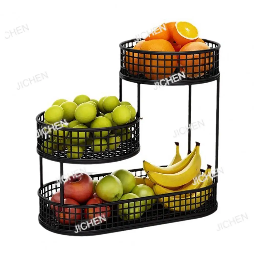 ثلاث طبقات سلة فاكهة غرفة المعيشة وجبة خفيفة التخزين المنظم أطباق فاكهه طبق تقديم الحلوى المطبخ مكافحة سلك سلة وعاء الوقوف #5