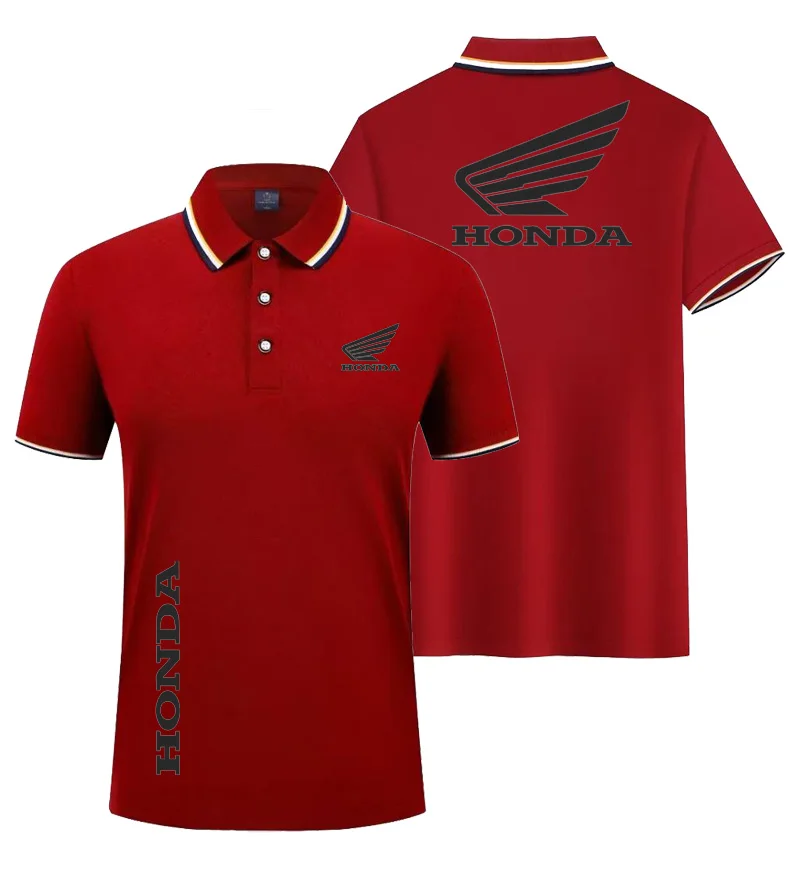 

Honda 2026, верхняя рубашка-поло с короткими рукавами и футболка для мужчин, новая летняя деловая повседневная мужская одежда на открытом воздухе с крылом