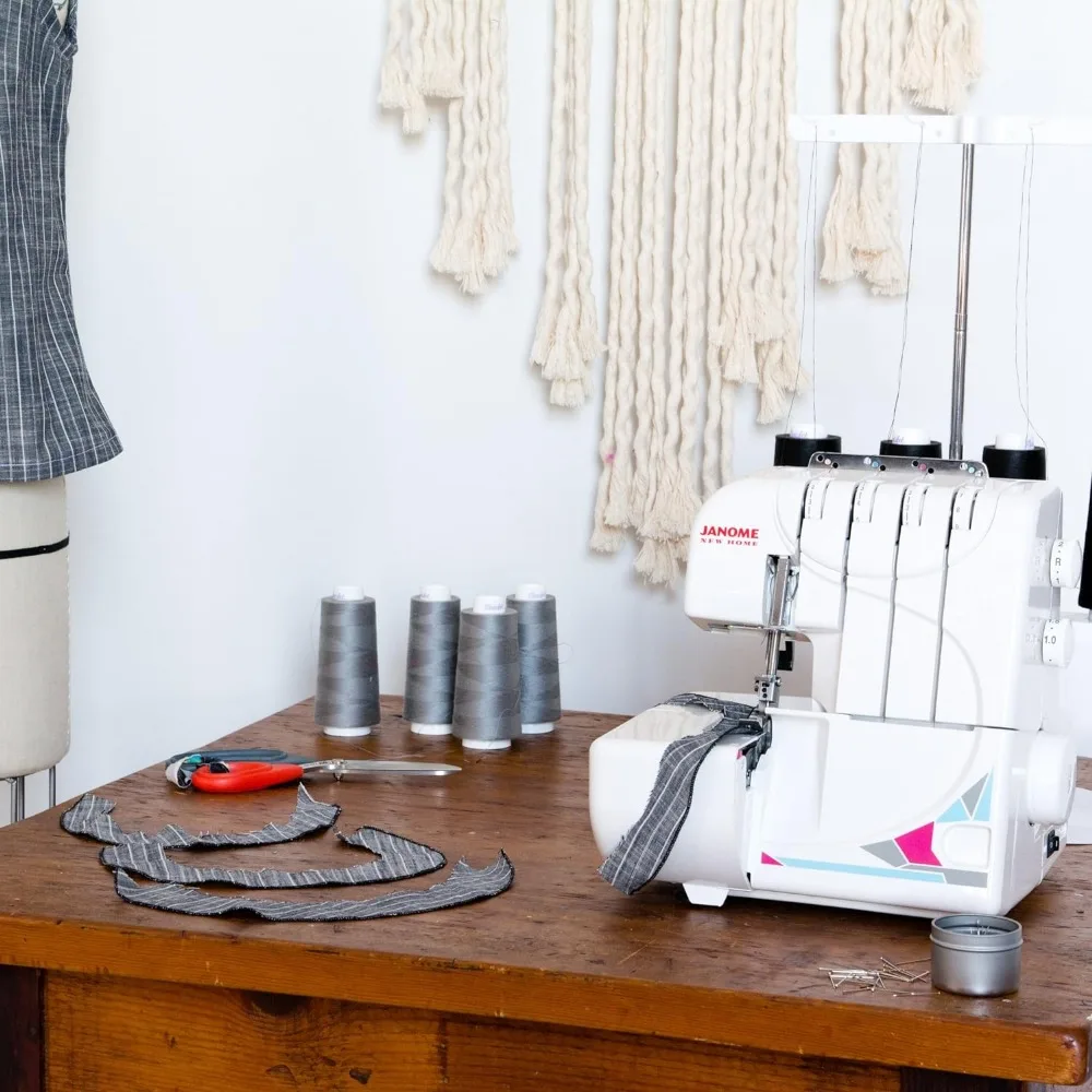 Weißer Janome Mod-8933 Serger mit Einlege gewinde, 3-und 4-Gewinde-Cabrio mit Differential vorschub