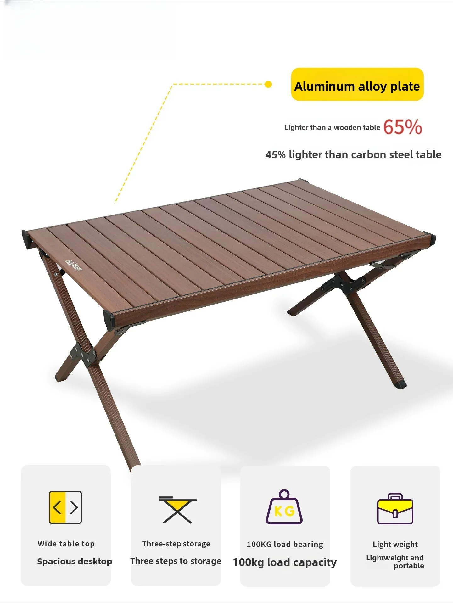 Portable Aluminum Egg Roll Table with Folding Chairs Complete Set Outdoor Camping Picnic Furniture