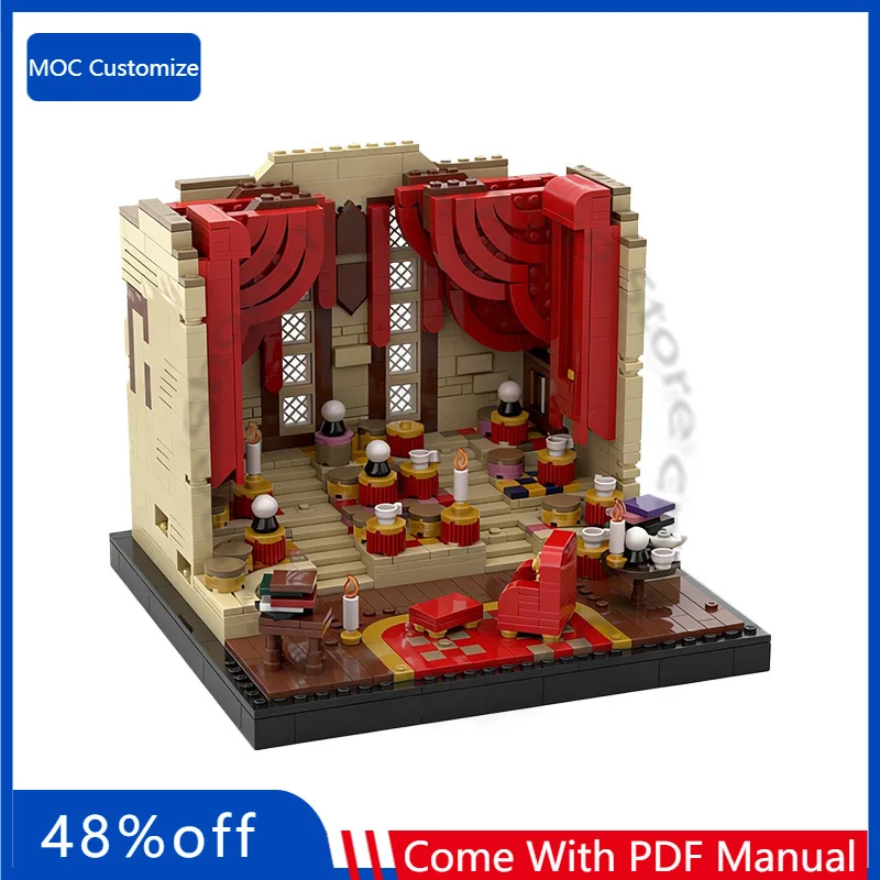 1241 pièces Blocs de construction modulaires personnalisables MOC Salle de divination du Professeur T de la Ville, Jouet créatif DIY pour garçon, Cadeau de Noël
