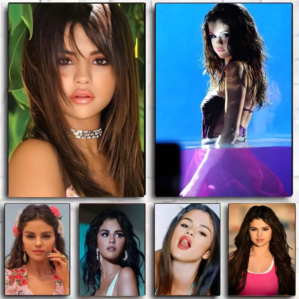 المغني S-Selena Gomez ملصق فني ذاتي اللصق ملصق مضاد للمياه مقهى غرفة النوم جدار ديكور