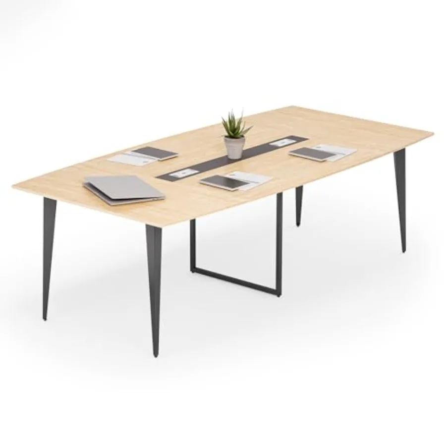 

Стол для конференц-зала LITTLE TREE, 8 футов, 94,48 л x 47,21 Вт x 2952 ч, стол для встреч в форме лодки, светлый орех