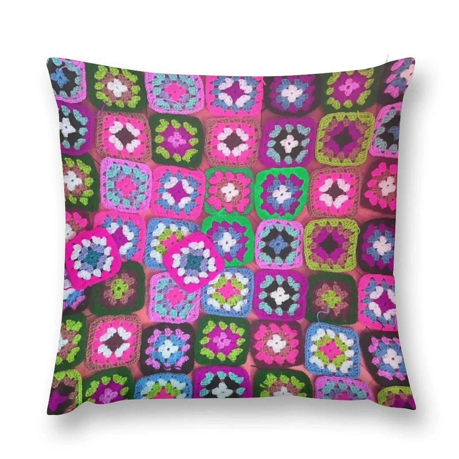 Crochet blanket granny square vintage Throw Pillow luxury throw pillow covers Christmas Covers Christmas Pillow Covers