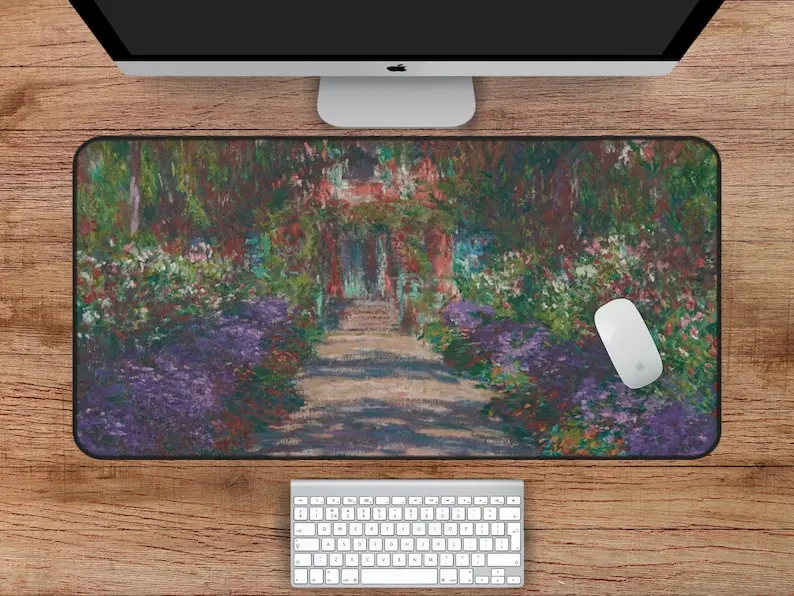 Monet's Purple Garden Mousepad,non-slip and Waterproof Gaming Mouse Pad,gaming Desk Decorative Mat,the Perfect Gift for Friends.