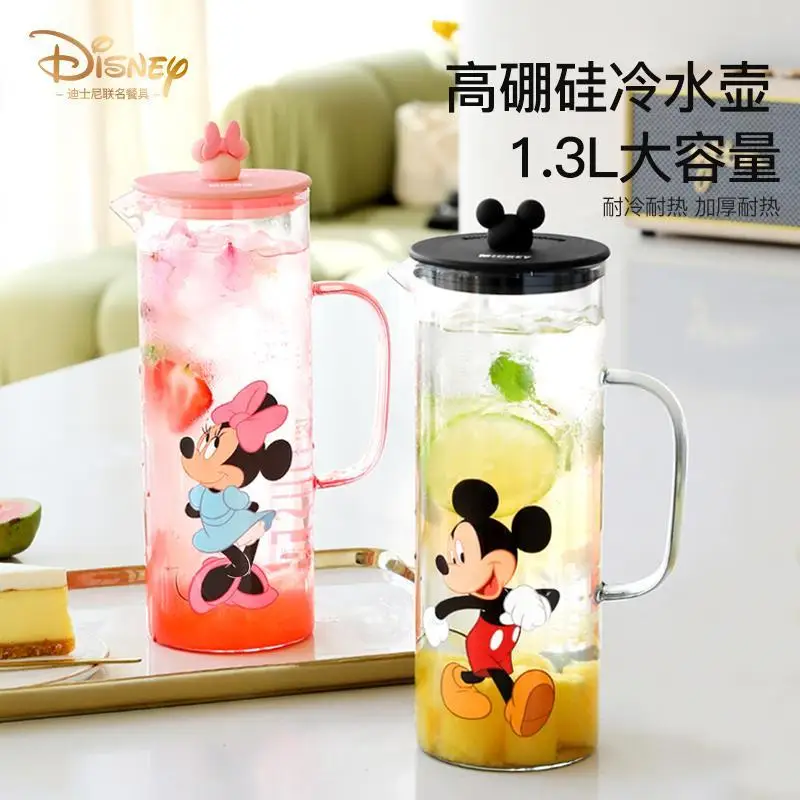 

MINISO Disney Large Volume Cold Kettle Cute Cartoon Resistant Glass Home Tea Kettle Bucket Kawaii Anime Cup Bottle Toys Gifts