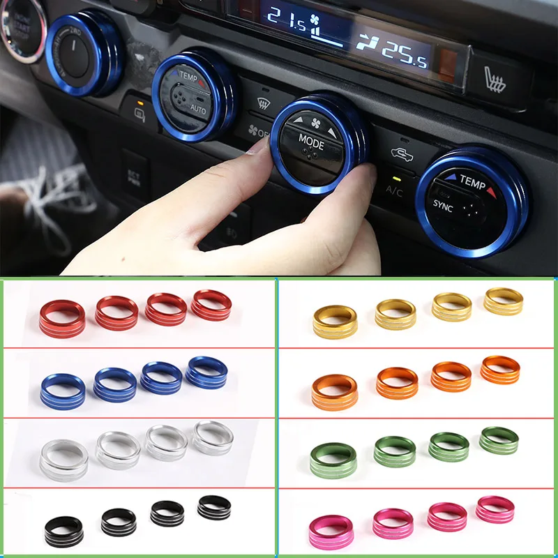 

For Toyota Tacoma 2015-20 Aluminum Alloy Car Central Control Air Conditioning Switch Knob Decorative Cover Car Accessories