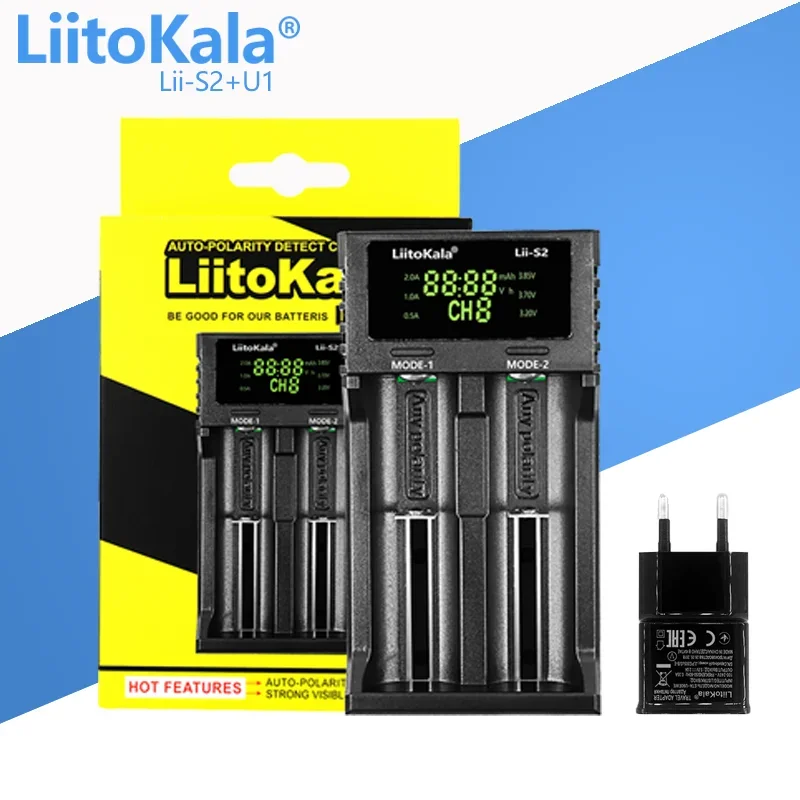 LiitoKala Lii-202 Lii-402 Lii-M4 Lii-M4S Lii-S2 Lii-S4+U1 3.7V 18650 18350 26650 14500 16340 NiMH Lithium Battery Smart Charger