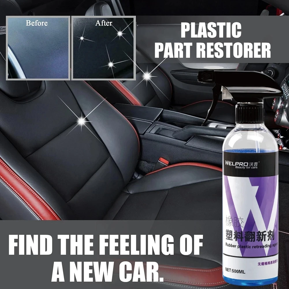 500ML Car Plastic Part Retreading Agent Plastic Restorer Non-Greasy Waterproof Car Polishing Renovator Auto Cleaning Accessories