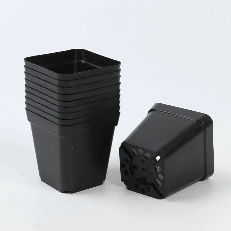 Square Seedling Pots Flexible Plastic Seedling Pots Are For Plants And Succulents In Square Pots Black 100Piece