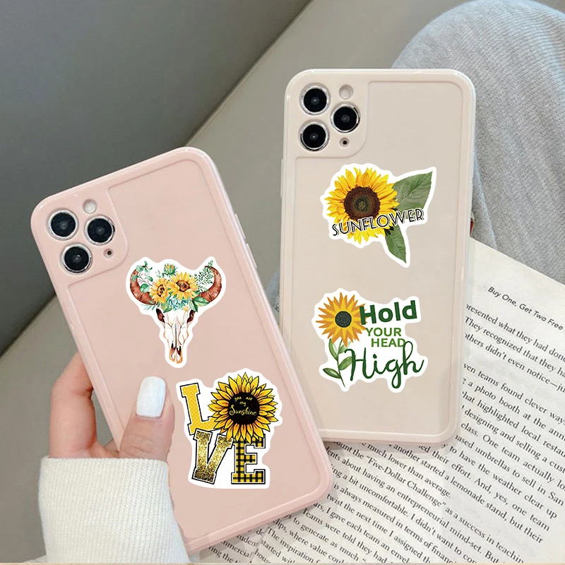 100pcs You Are My Sunshine Sunflower Cartoon Graffiti Stickers Laptop Phone Car Book DIY Cute Gift PVC Waterproof Stickers Pack