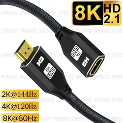 HDMI-Compatible Extender Cable 8K 2.1 HDMI-Compatible Cable Male to Female Cable for HDTV  PS4 Switch HDMI-Compatible Extension