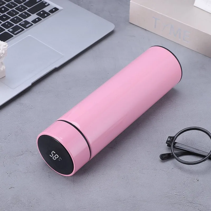 ترمس ذكي من الفولاذ المقاوم للصدأ - كوب سفر مفرغ بشاشة LED (جهاز كوب شاي القهوة الساخن/البارد بدرجة حرارة مزدوجة) #2