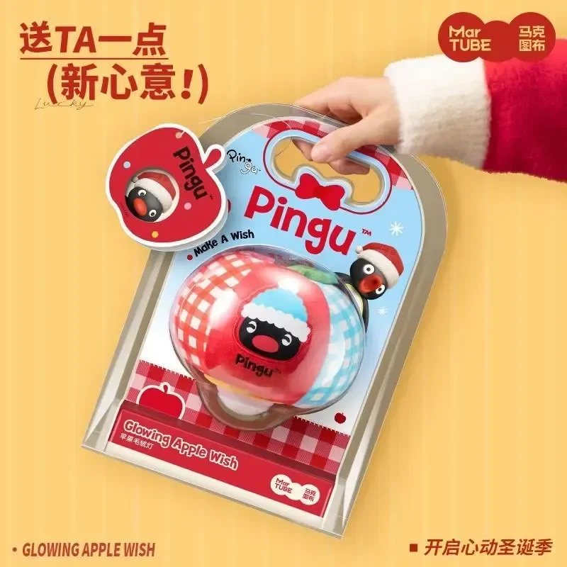 Martube Pingu Apple Luminous Mini Lamp - Anime Themed Christmas Decor Girls Toys Gifts Cosplay Collectible Atmosphere Lighting