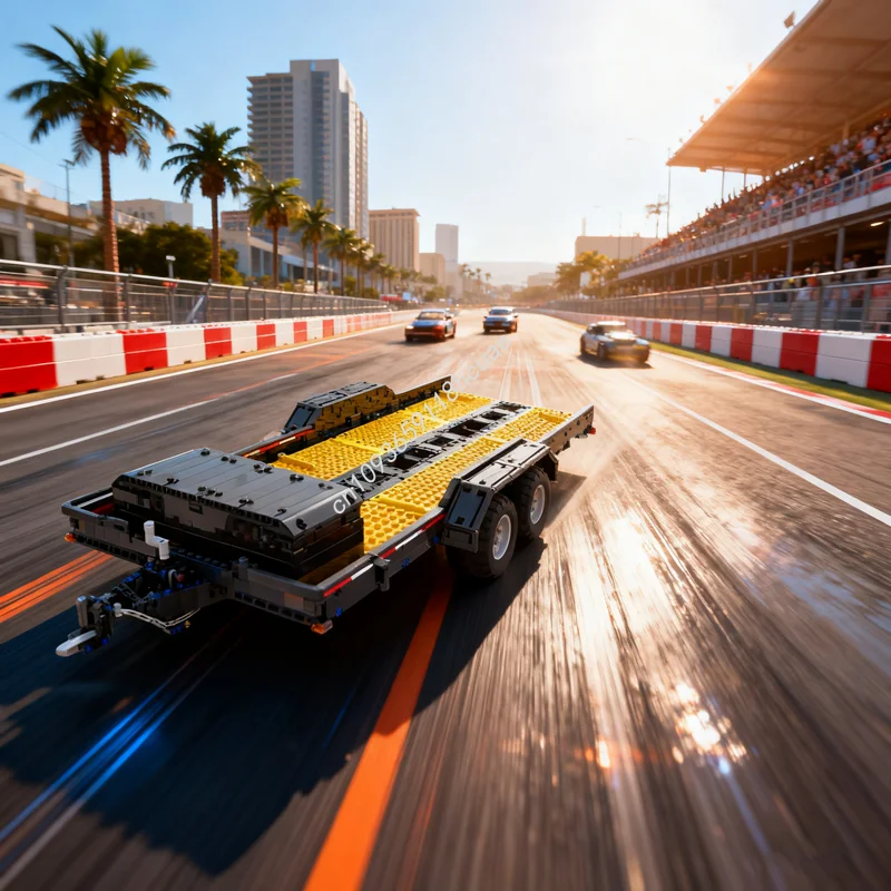 

1742 шт. MOC 1 8 рама прицепа автомобиля техническая модель строительные блоки строительная игрушка сборка рождественские подарки DIY идея образование