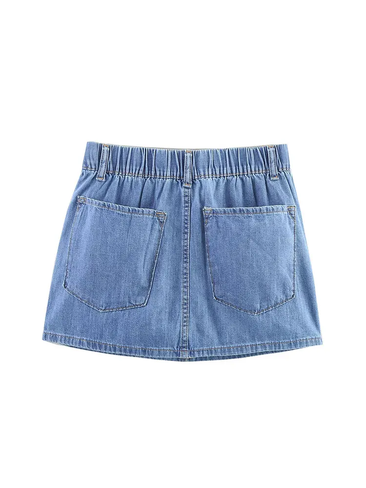 تنورة نسائية صيفية غير رسمية أنيقة موديل 2025 برباط من قماش الدنيم تنورة قصيرة موضة جديدة ملابس الشارع الشهير تنورة صغيرة