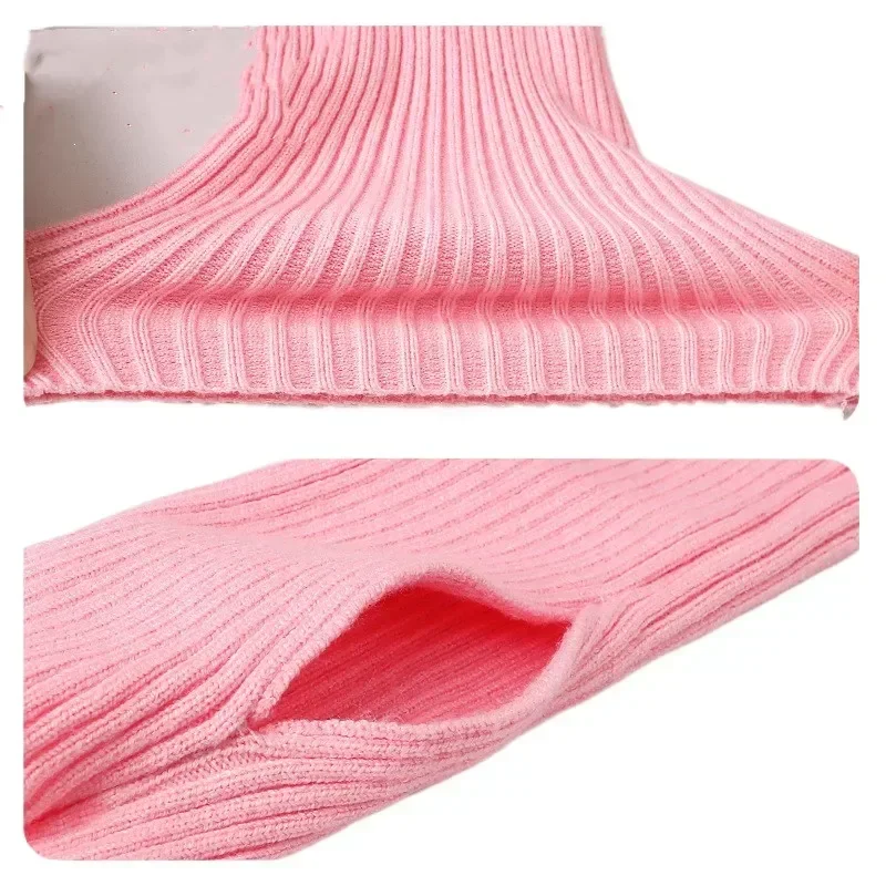 여아 발레 레그 앵클 워머 니트 스타럽 양말 (댄스 연습, 요가, 스포츠, 운동용) 무릎 높이 발가락 없는 골지 양말 (80년대 파티 스타일)