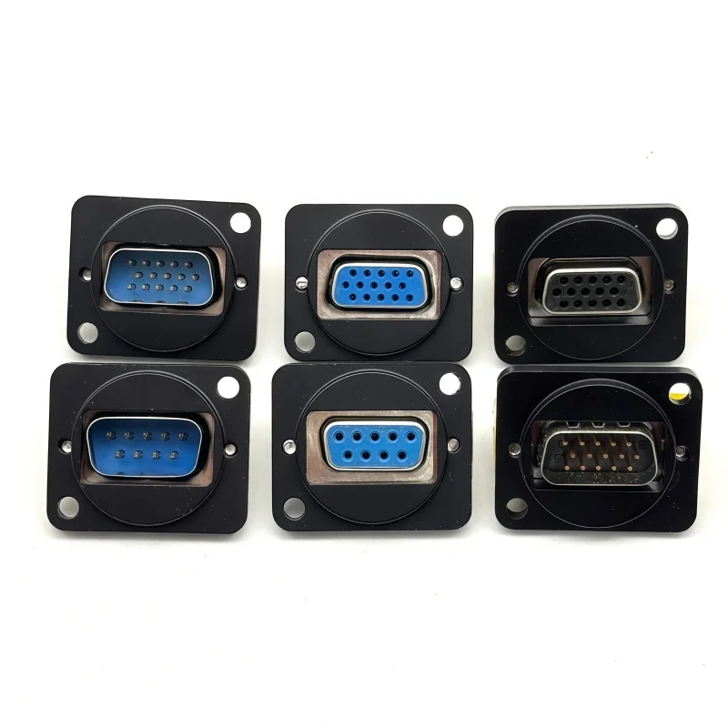 1PCS D-type module VGA female to female DB15 pin soldered 9-hole welding Straight into the RS232 port on the D-type panel