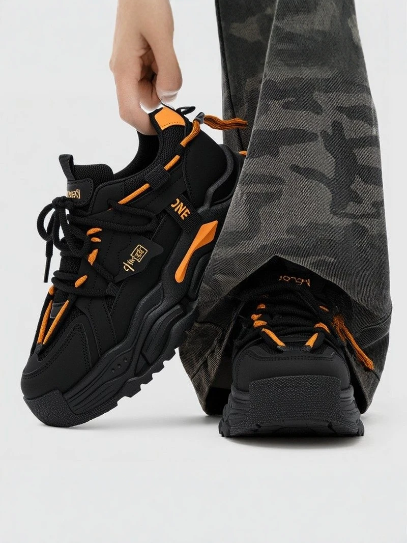 Men's Casual Shoes 2026 New Style Autumn Green Thick Bottom Heightening Dad Trendy Shoes Comfortable Breathable Mesh Inner