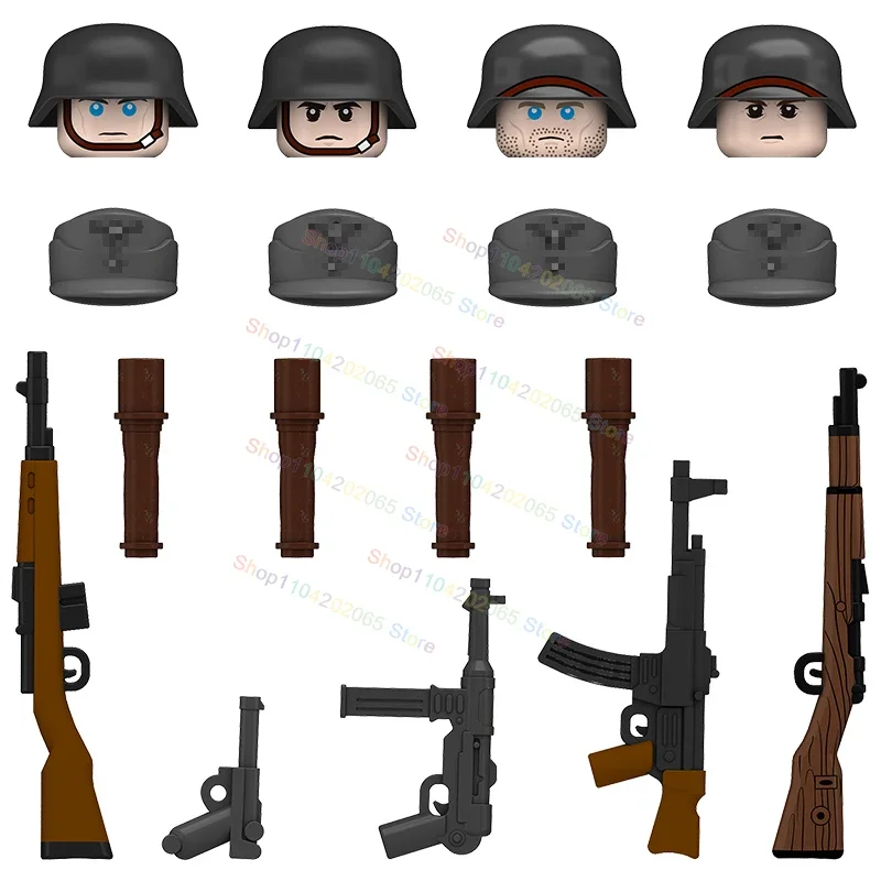 

Солдаты, военные армейские строительные блоки, фигурки, кирпичи, оружие, аксессуары, игрушки для детей, подарки N625 626 627 628